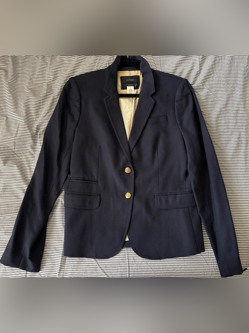 Women's J. Crew Schoolboy Navy Gold-Button Blazer